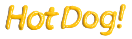 Hot Dog written in mustard
